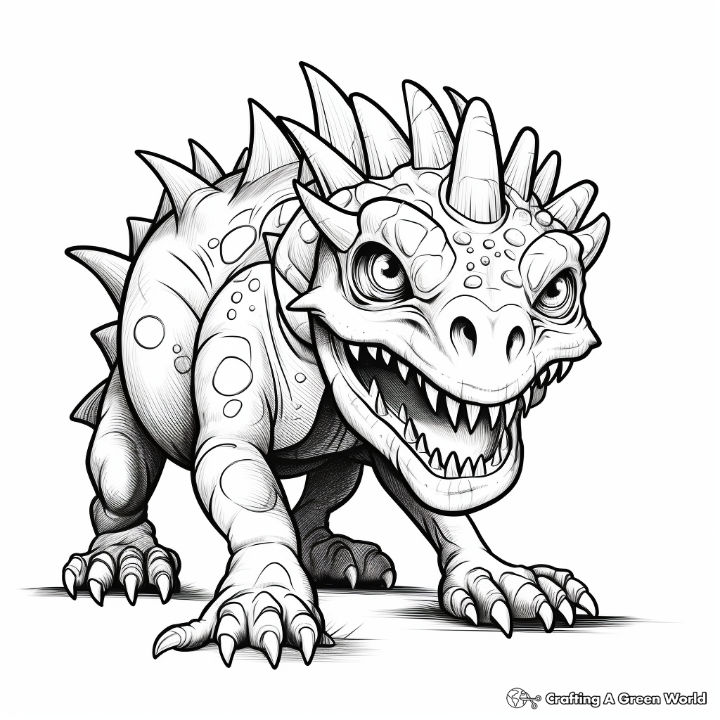 Scary dinosaur coloring pages