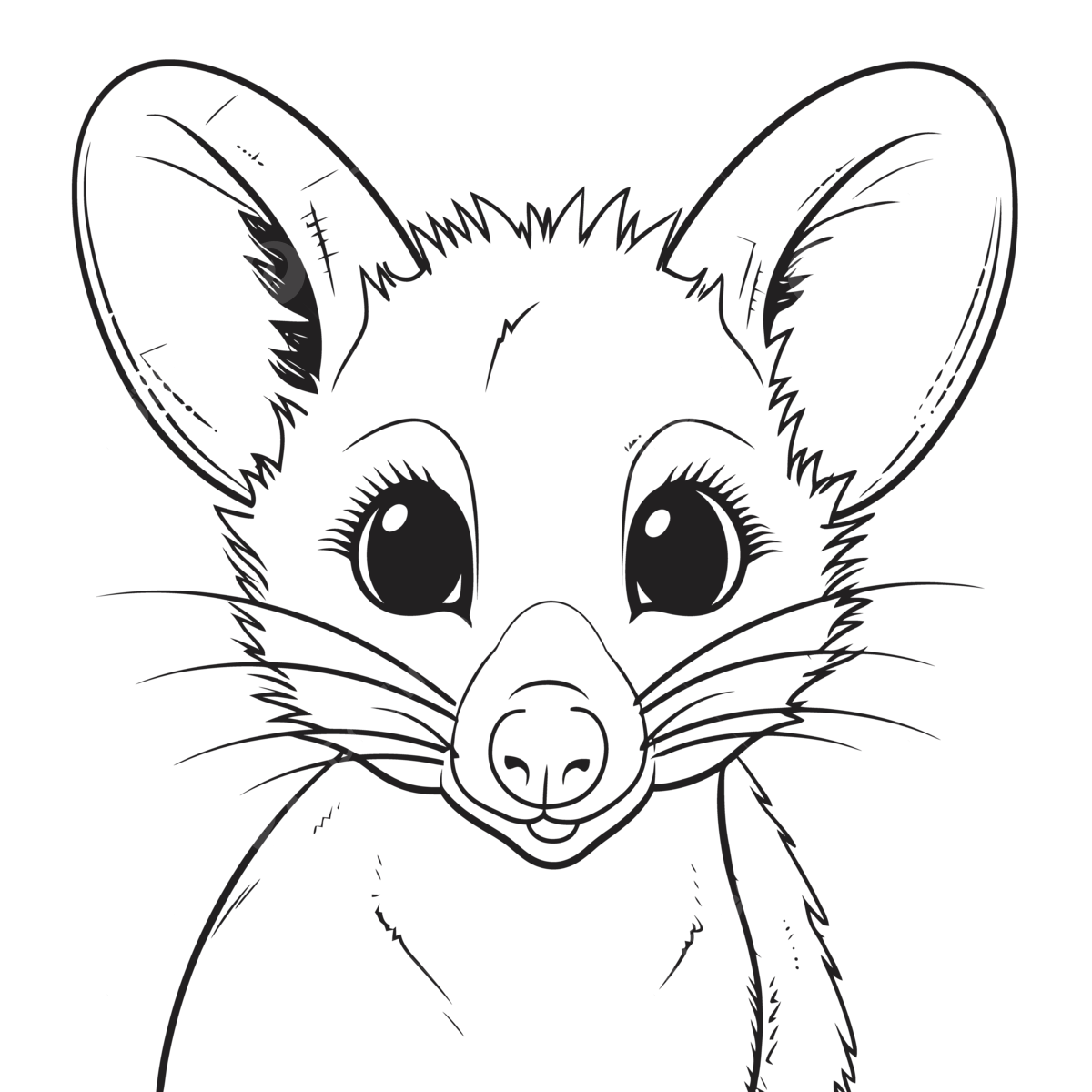 Dibujo de lindo bebe possum cara para colorear paginas quema boceto vector png dibujos dibujo bebe dibujo de ala dibujo de la cara png y vector para dcargar gratis