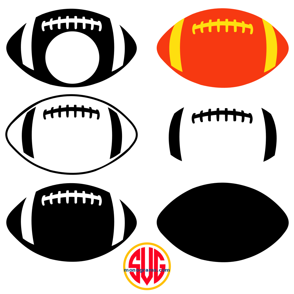 Football frames for monograms svg dxf eps cricut monogram cricut vinyl cricut