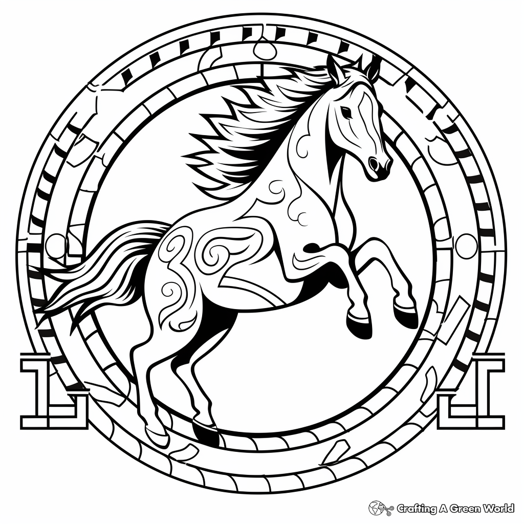 Horse mandala coloring pages