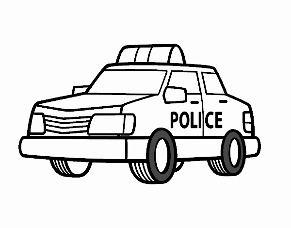 Dibujo de un coche de policãa pintado por en el dãa