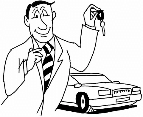 Dibujo de vendedor de automãviles para colorear dibujos para colorear imprimir gratis