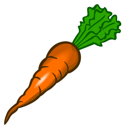 Orange carrot with green top clip art image