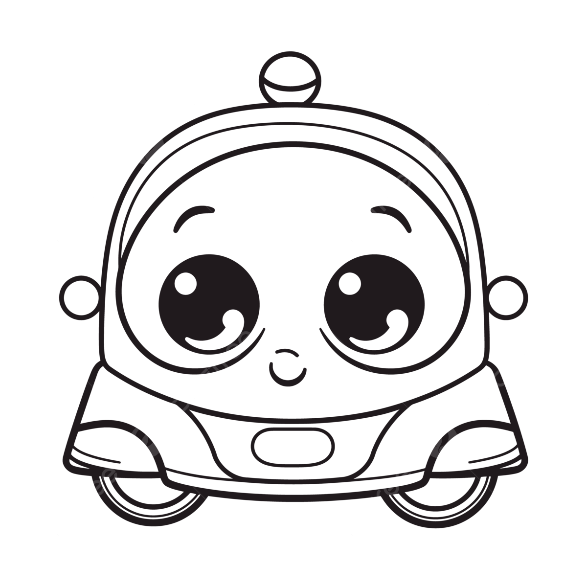 Coloring pages of a car with big eyes for kids photo outline sketch drawing vector car drawing wing drawing eyes drawing png and vector with transparent background for free download