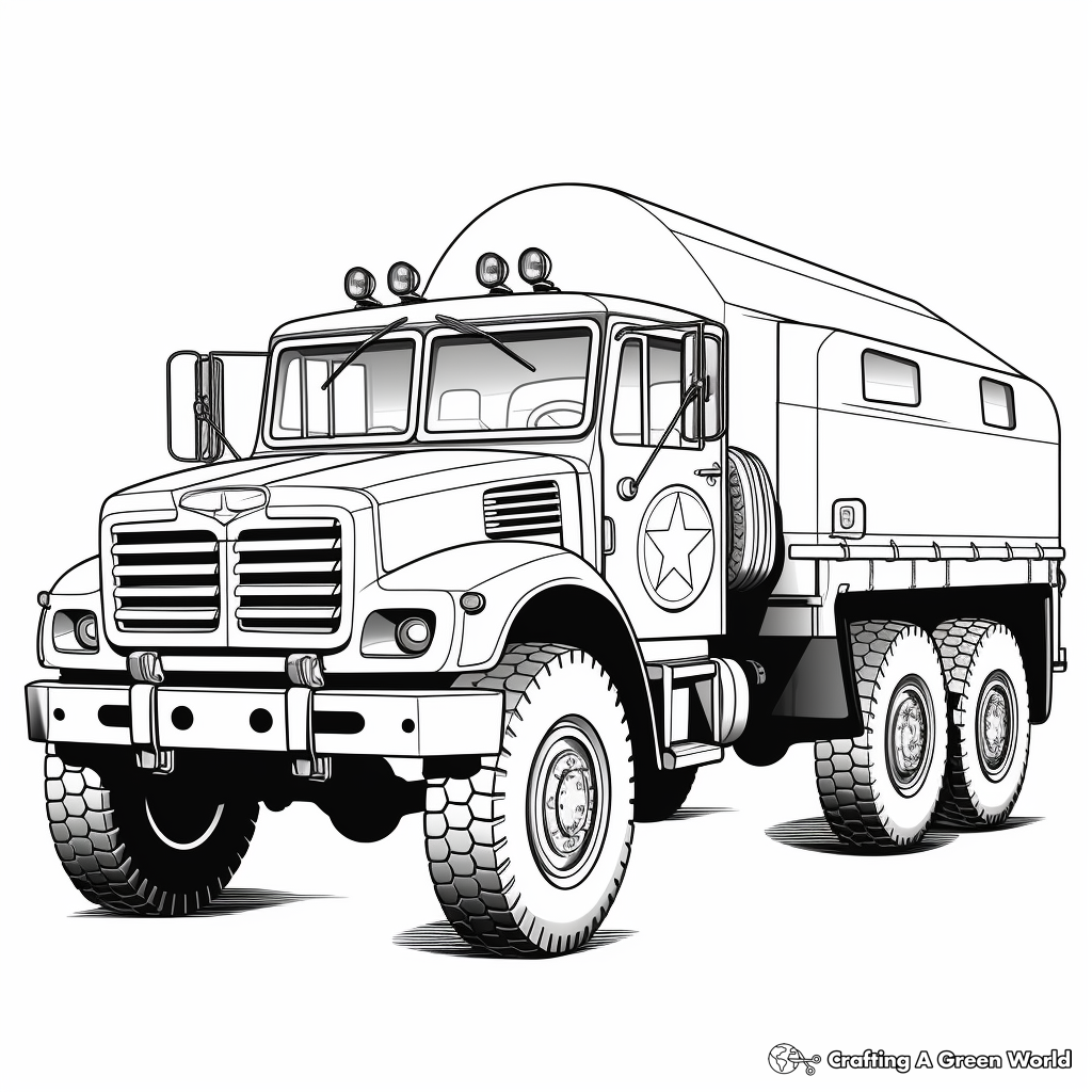 Army truck coloring pages