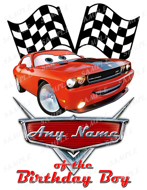 Printable lightning mcqueen customized birthday sign cars
