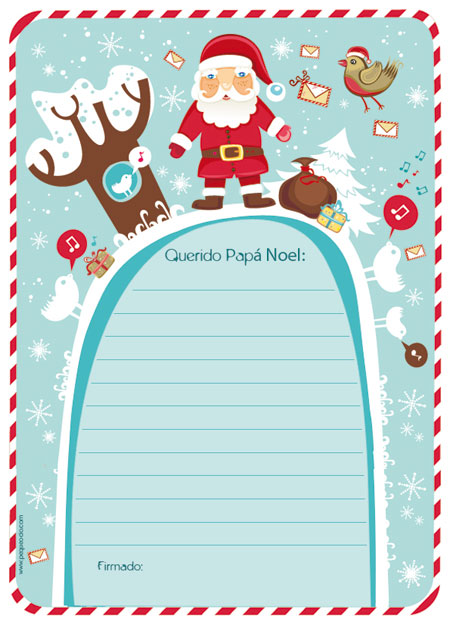 Carta a papã noel santa para imprimir gratis