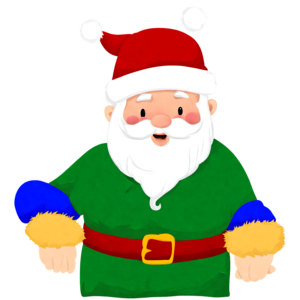 Download cartoon santa claus with crossed arms and gloves png online