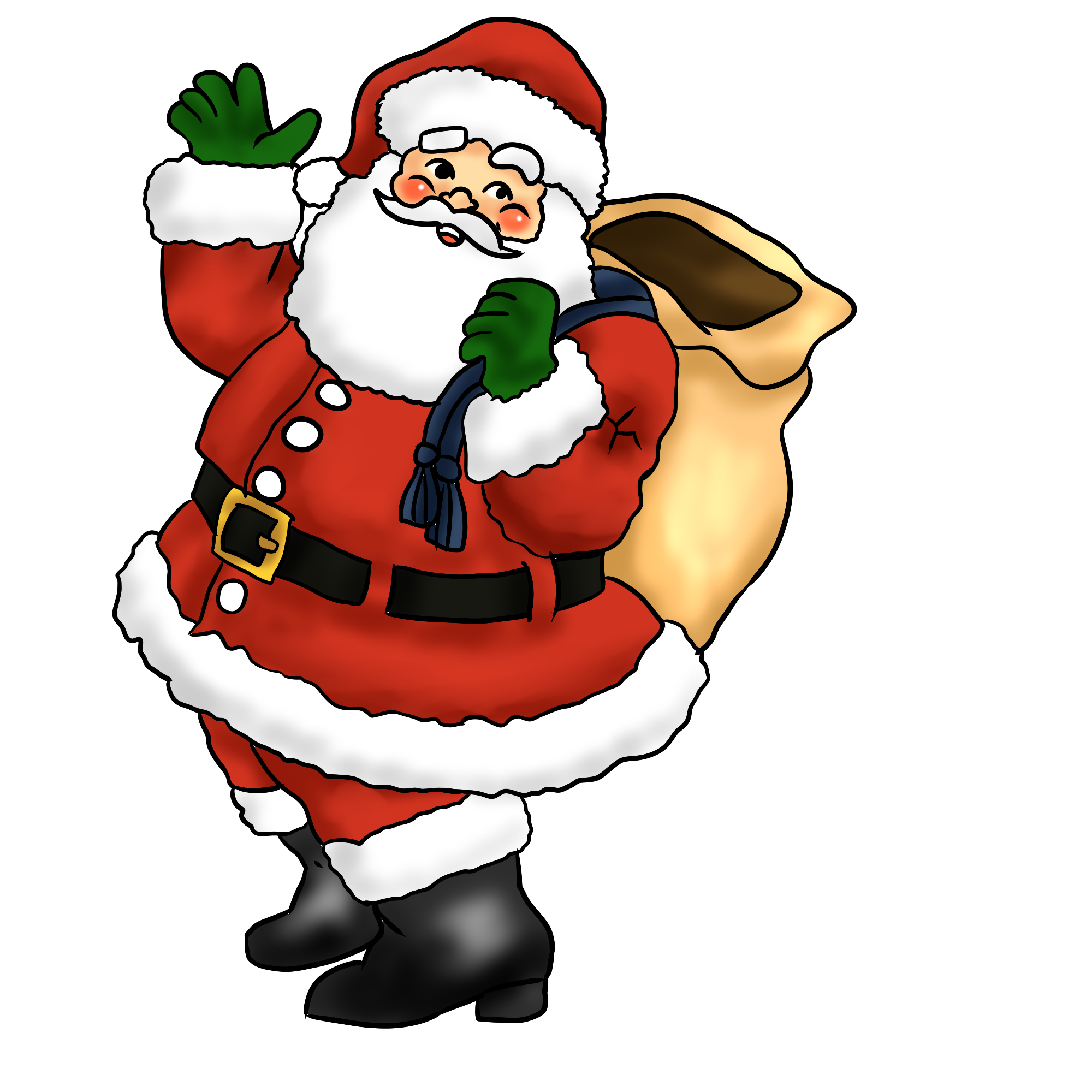 Santa claus clip art black and white clipart panda