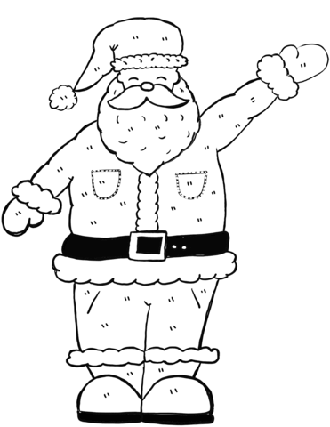 Dibujo de santa claus saludando con la mano para colorear dibujos para colorear imprimir gratis