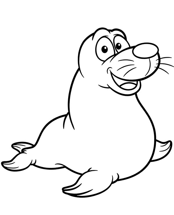 Seal easy coloring page for children coloring pages animal coloring pages easy coloring pages