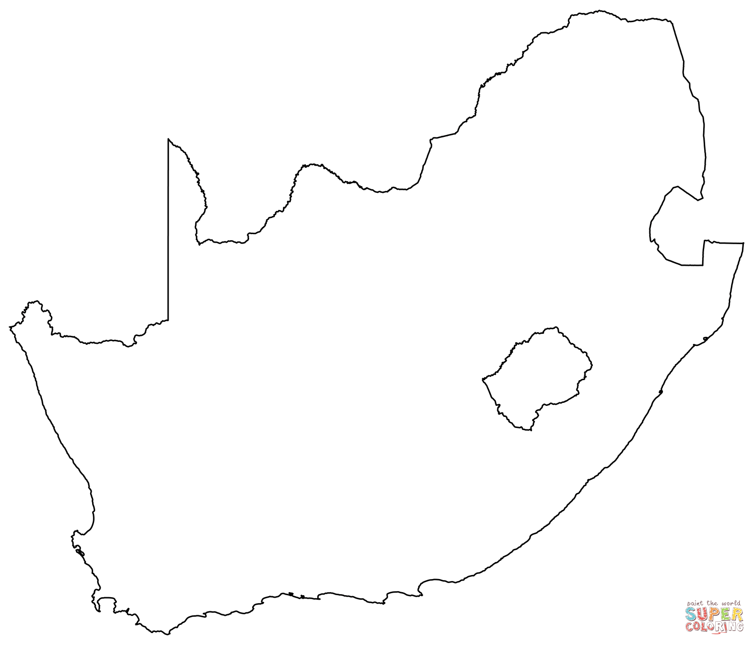 Disegno di mappa muta del sud africa da colorare disegni da colorare e stampare gratis