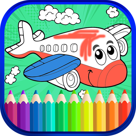 Air plane coloring book for kids