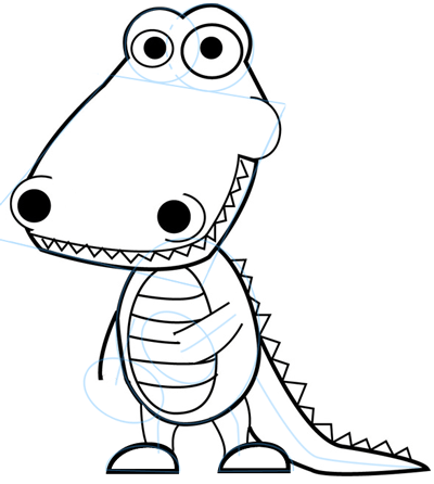 How to draw cartoon alligators crocodiles in easy steps drawing tutorial