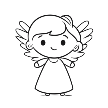 Cute angel coloring pages outline sketch drawing vector angel drawing wing drawing ring drawing png and vector with transparent background for free download