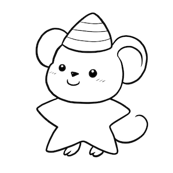 Premium vector rat animal cartoon doodle kawaii anime cute colorg page cute colorg pages kawaii anime cartoon animals
