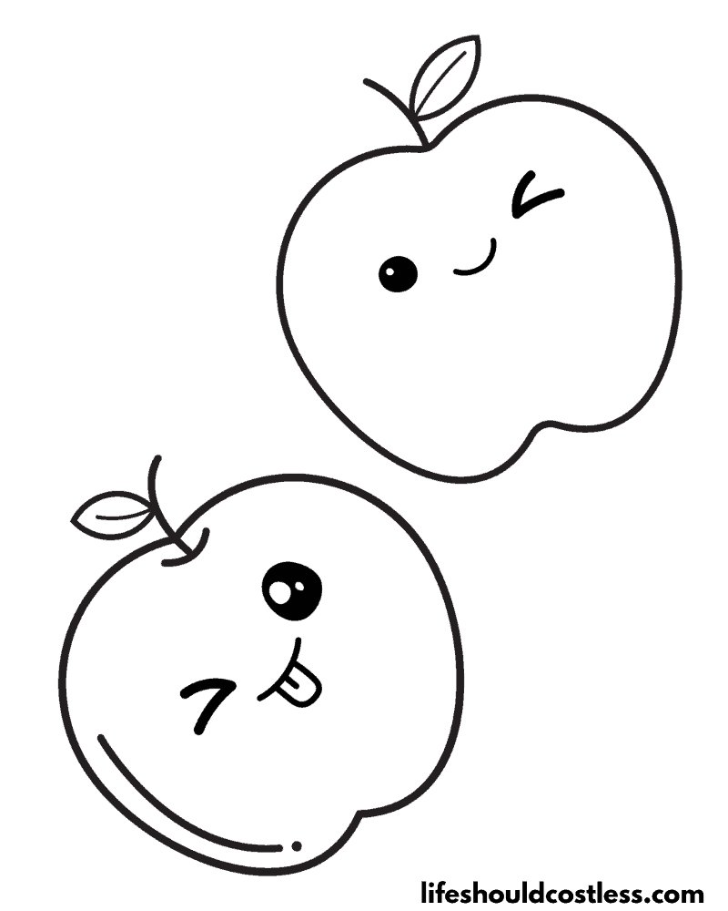 Apple coloring pages free printable pdf templates