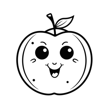 Cute apple coloring pages with cute cartoon eyes and wide mouth outline sketch drawing vector car drawing cartoon drawing apple drawing png and vector with transparent background for free download