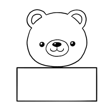 Premium vector bear cartoon animal cute kawaii doodle coloring page drawing