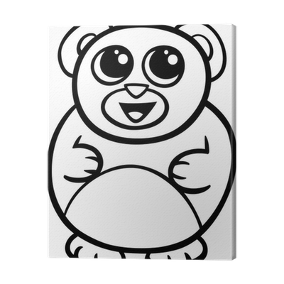 Canvas print cartoon kawaii bear loring page