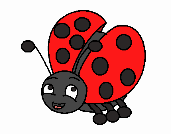 Colored page cute ladybug painted by user not registered