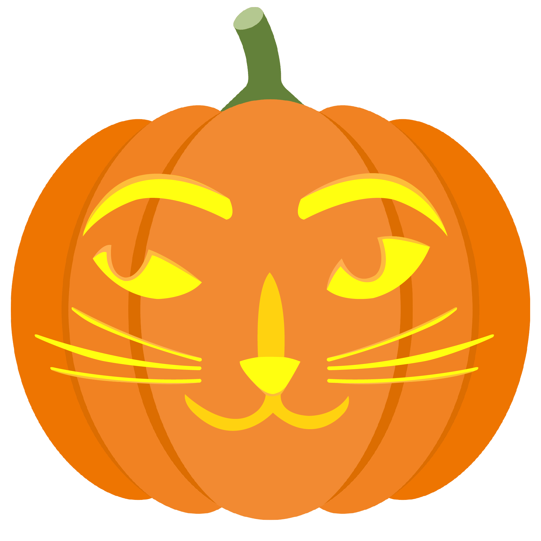 Cat face with brow pumpkin stencil free printable papercraft templates