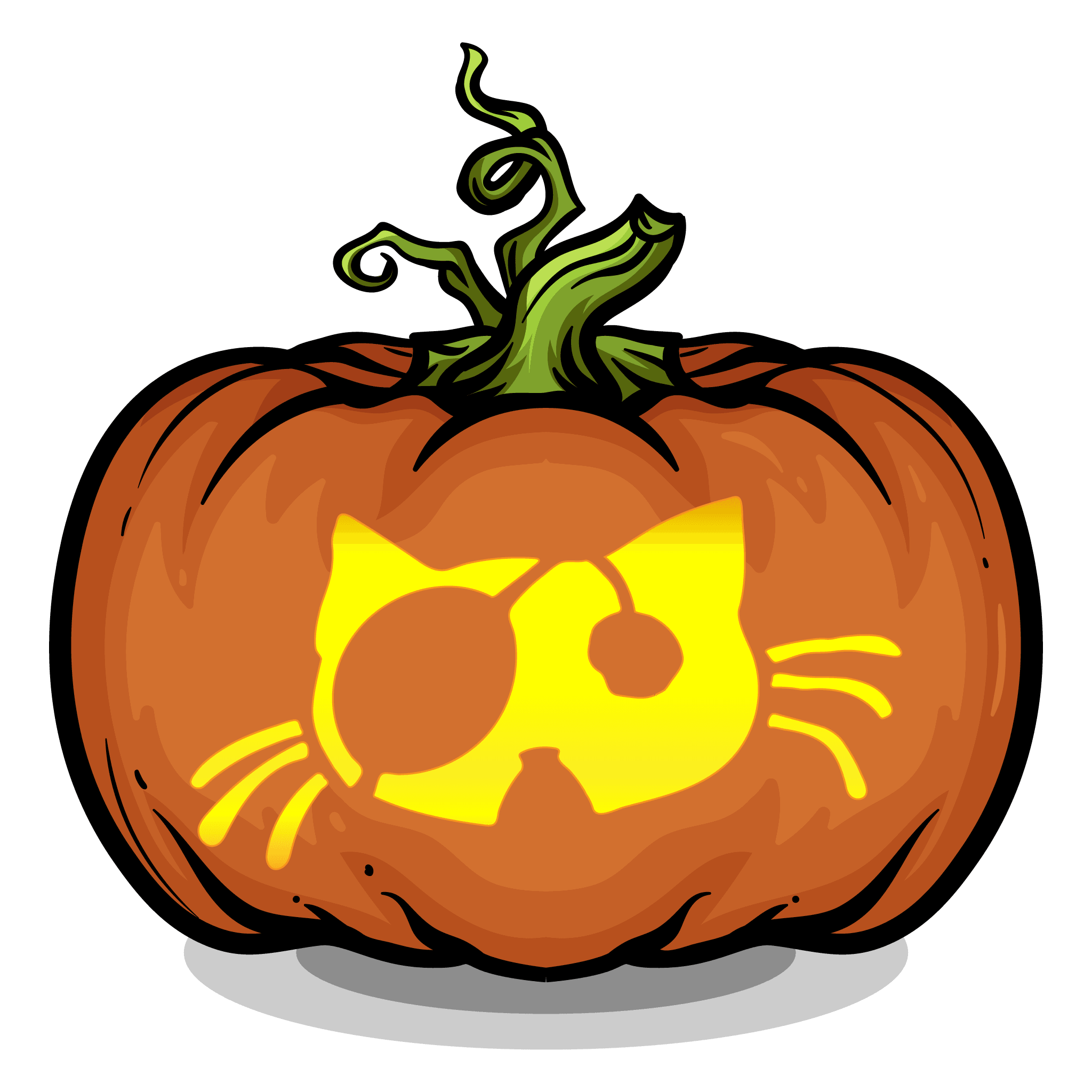 Purrfectly simple cat pumpkin carving stencil