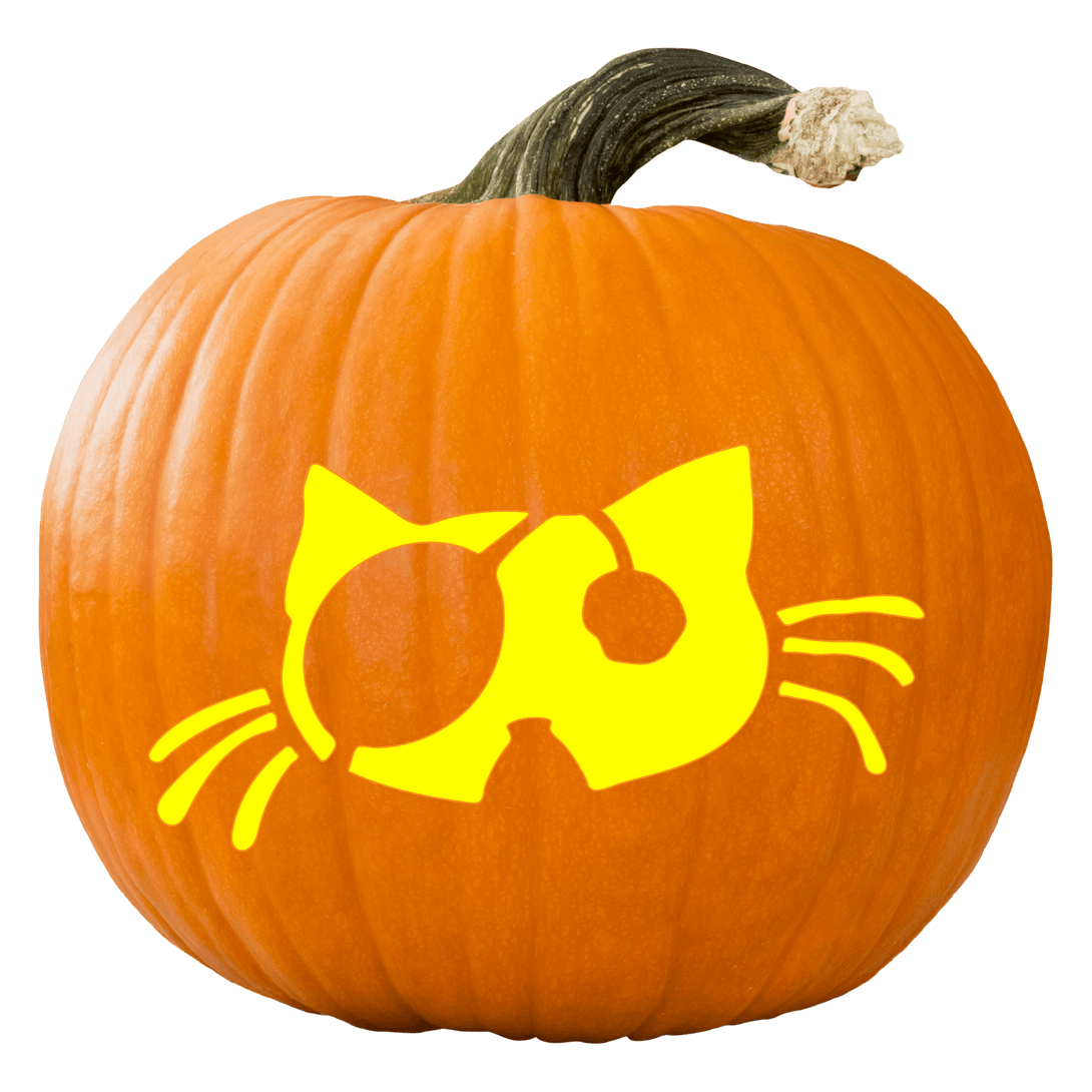 Purrfectly simple cat pumpkin carving stencil