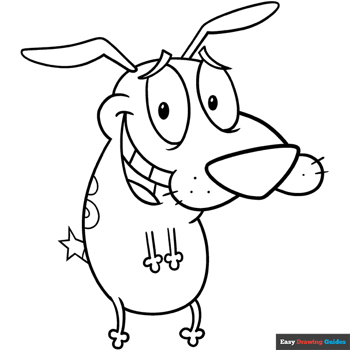 Courage the cowardly dog coloring page easy drawing guides