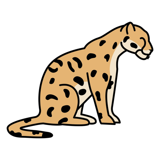 Cheetah animal color stroke png svg design for t