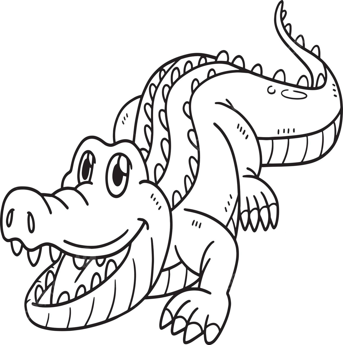 Crocodile animal isolated coloring page for kids coloring book colouring art vector animal drawing book drawing crocodile drawing png and vector with transparent background for free download