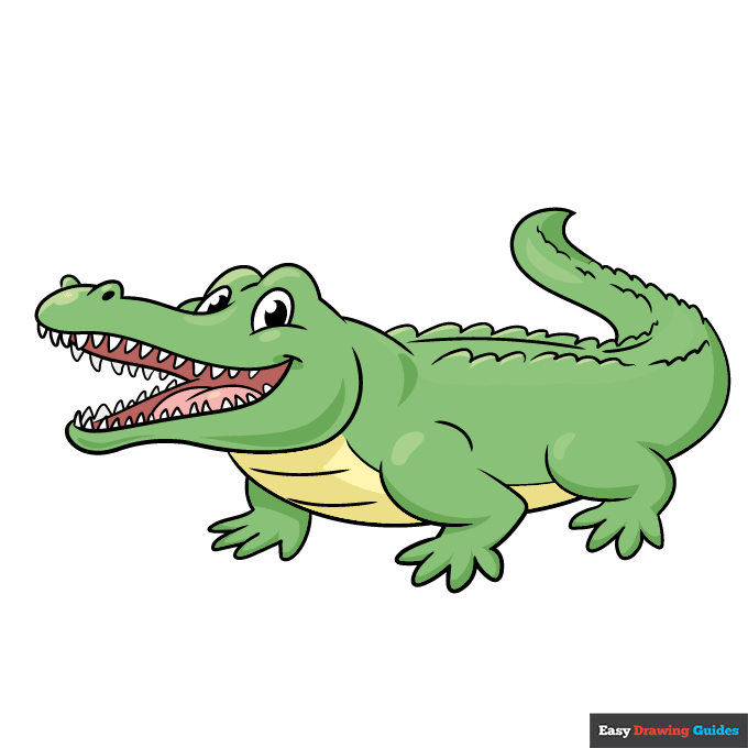 How to draw a cartoon crocodile drawing