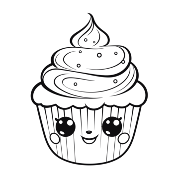 Kawaii cupcake coloring pages free printable printable cupcake coloring pages to print for your kids with a big heart outline sketch drawing vector heart drawing kawaii drawing cake drawing png and vector