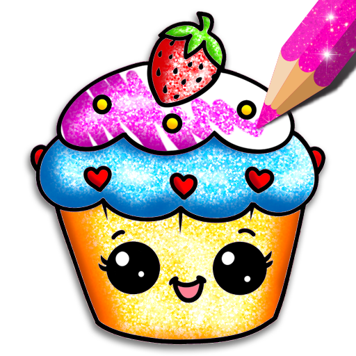 Cupcakes coloring book glitter