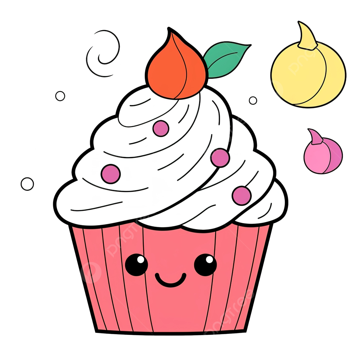 Cute cupcake coloring page png transparent images free download vector files