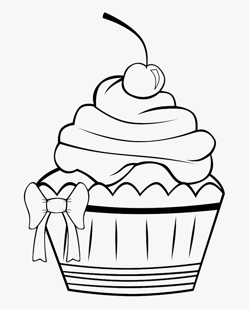 Birthday cupcake coloring page