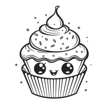 Cute cupcake outline png transparent images free download vector files