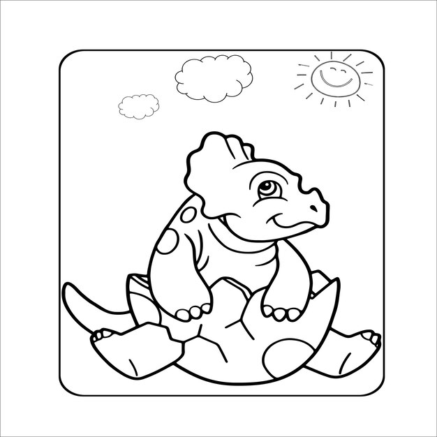 Premium vector dinosaur coloring page