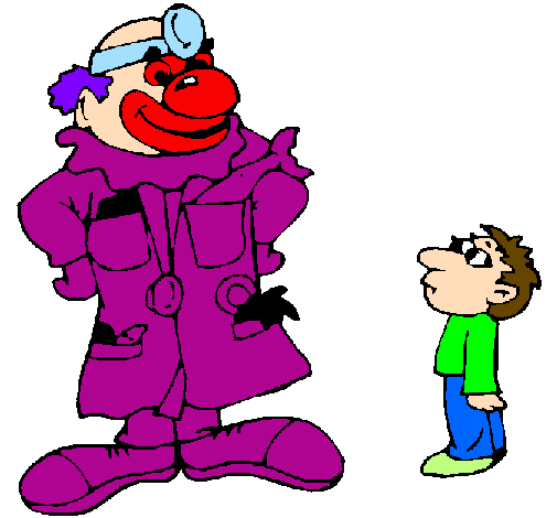 Colored page clown doctor painted by micha