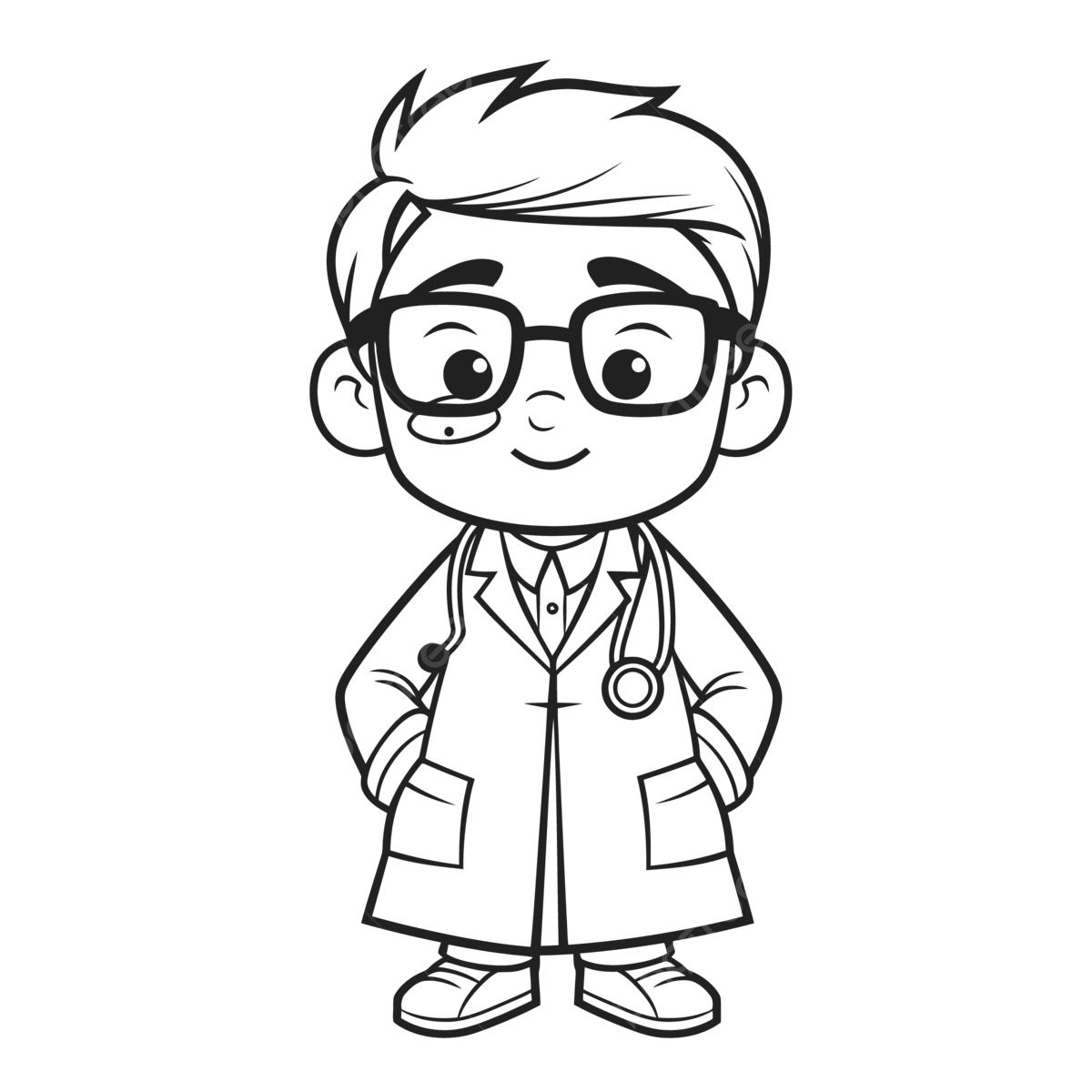 Young doctor drawing coloring pages for kids outline sketch vector wing drawing ring drawing kid drawing png and vector with transparent background for free download