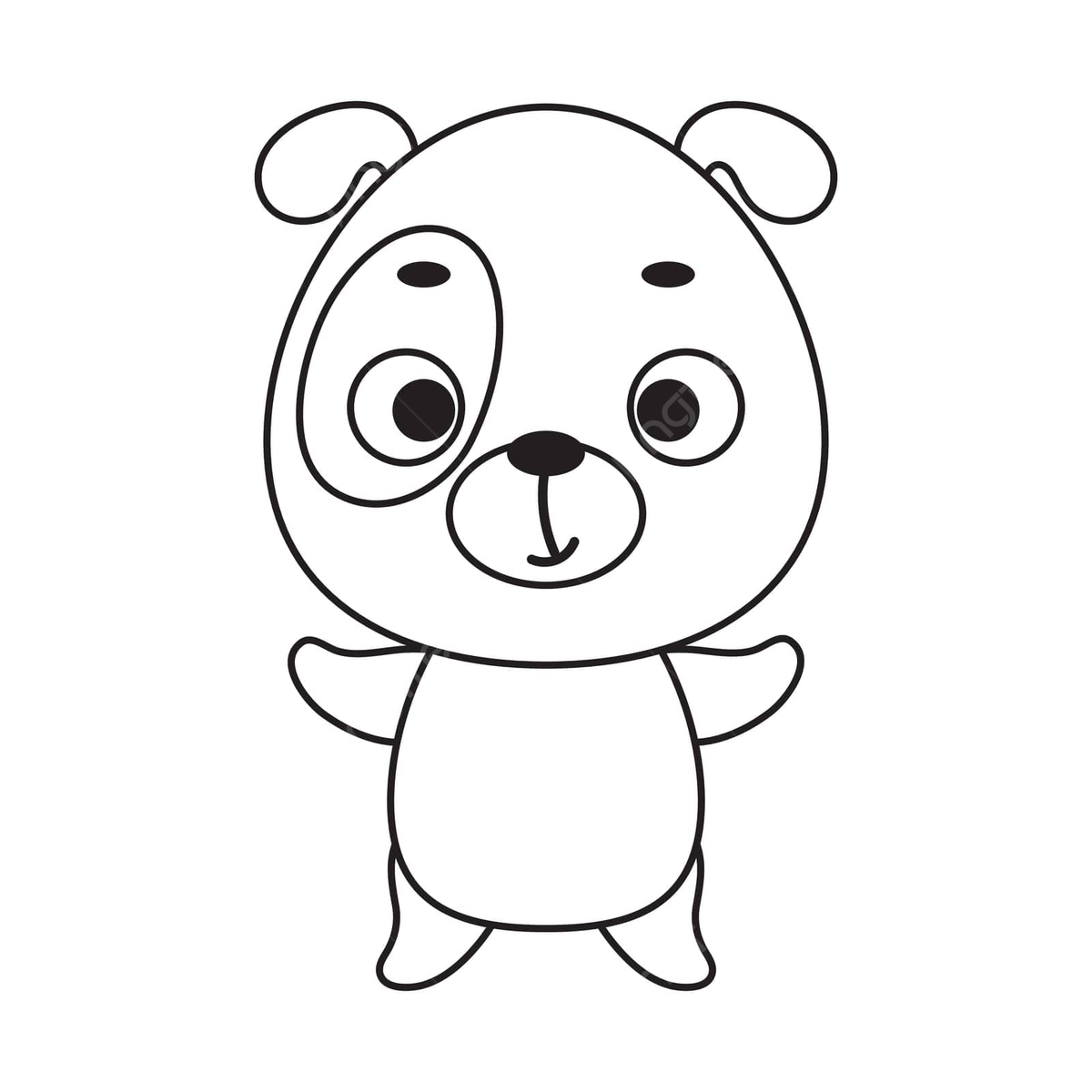 Cute dog coloring page for preschool and toddler educational activity vector book school cartoon png and vector with transparent background for free download