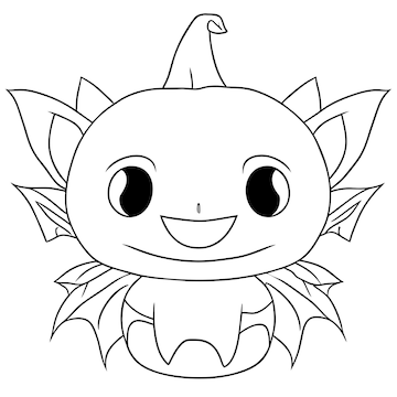 Premium vector children coloring page halloween theme with pumpkins and ghost