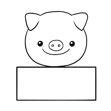 Premium vector pig cartoon animal cute kawaii doodle coloring page drawing