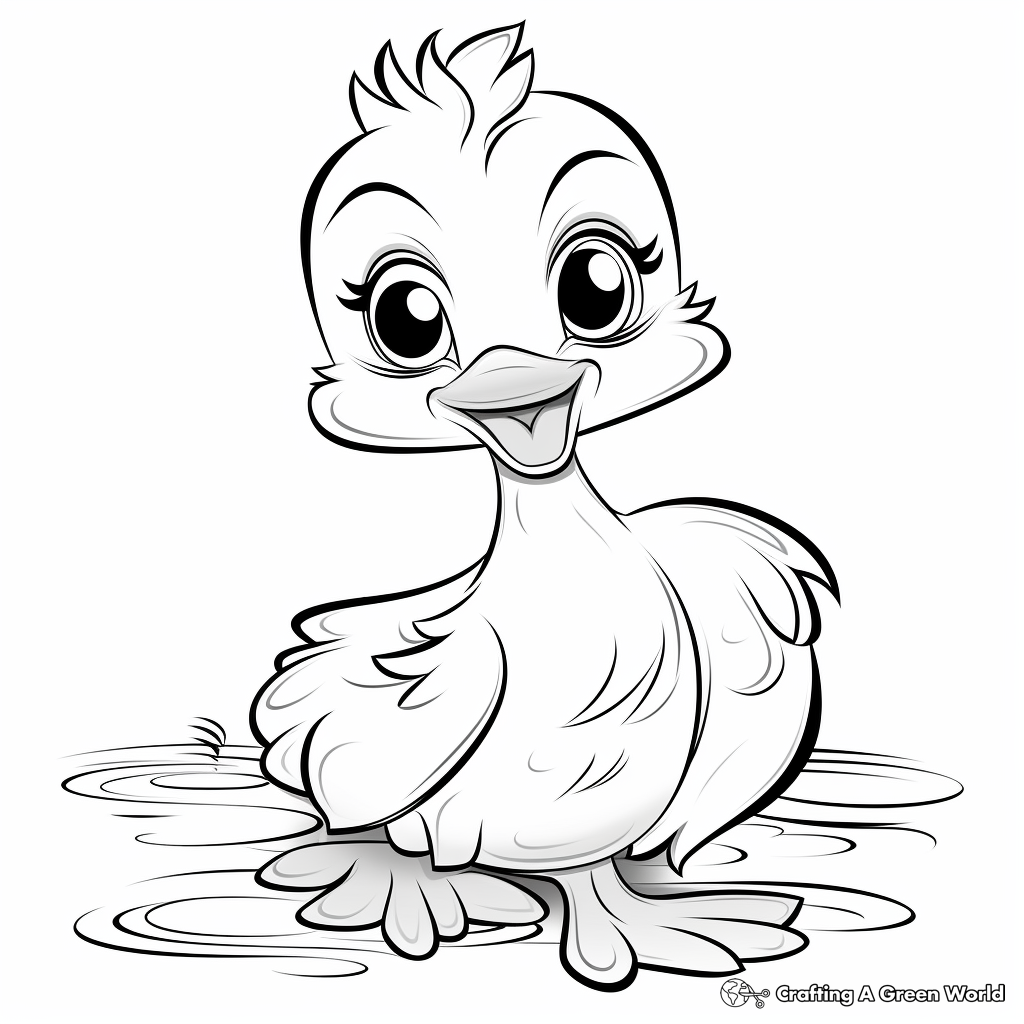 Yellow duck coloring pages