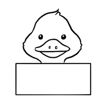 Premium vector duck cartoon animal cute kawaii doodle coloring page drawing