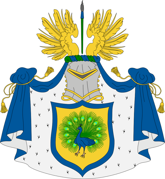 Does the shield look better under the helmet or above it rheraldry