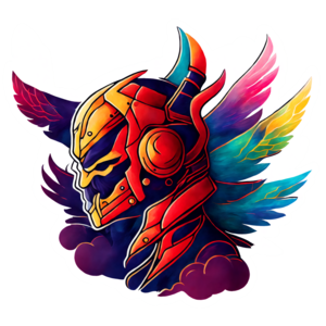 Download colorful helmet and wings sticker png online