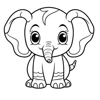 Elephant clipart black white images