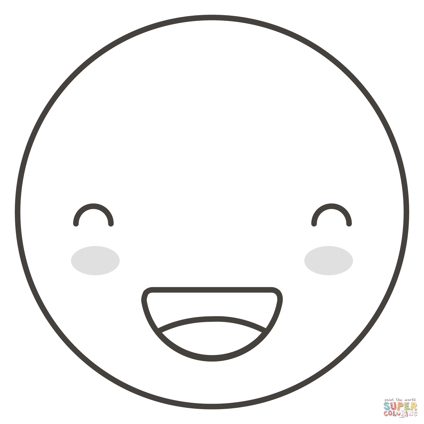 Grinning face with smiling eyes coloring page free printable coloring pages