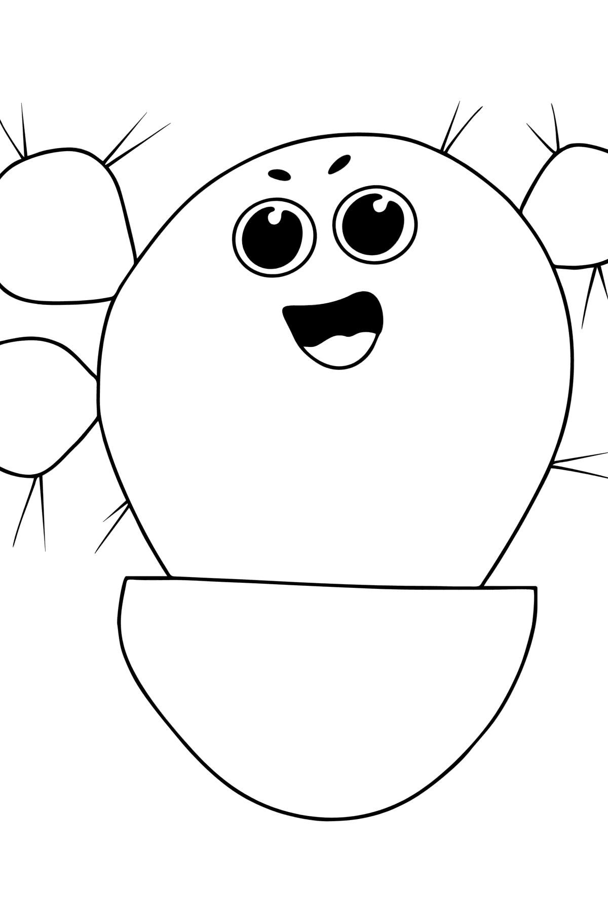 Opuntia with eyes coloring page â online and print for free